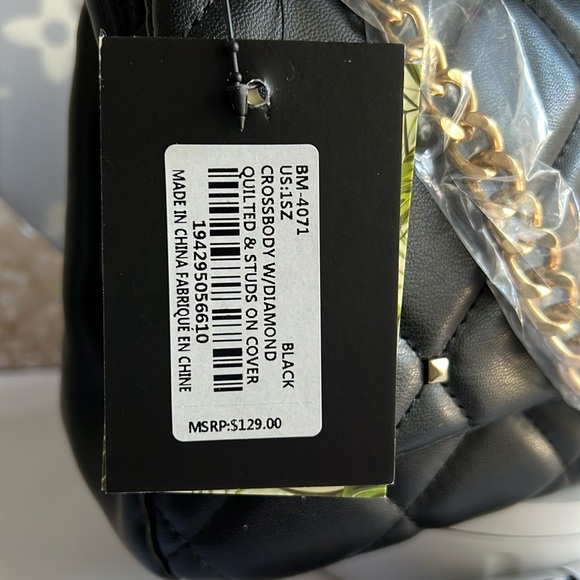 BADGLEY MISCHKA Diamond Quilted & Studs On Cover Crossbody - Picture 10 of 14